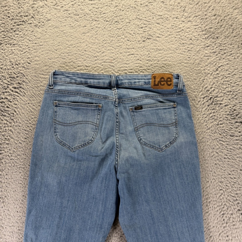 Lee Legendary Jeans Womens 12 Blue Cotton Denim Straight Workwear Faded Stretch - Picture 6 of 11